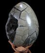 Septarian Dragon Egg Geode - Black Crystals #89783-2
